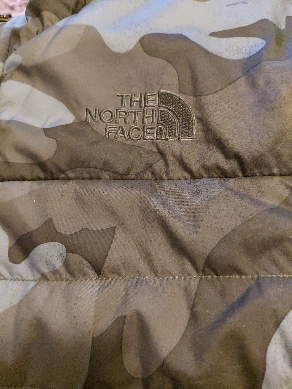 The North Face Jacket Girls L 14/16 Reversible Mossbud Swirl Green Camo Purple